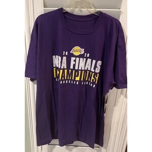 Fanatics Los Angeles LA Lakers 2020 NBA Finals Champions Tee Shirt Purple XXL
